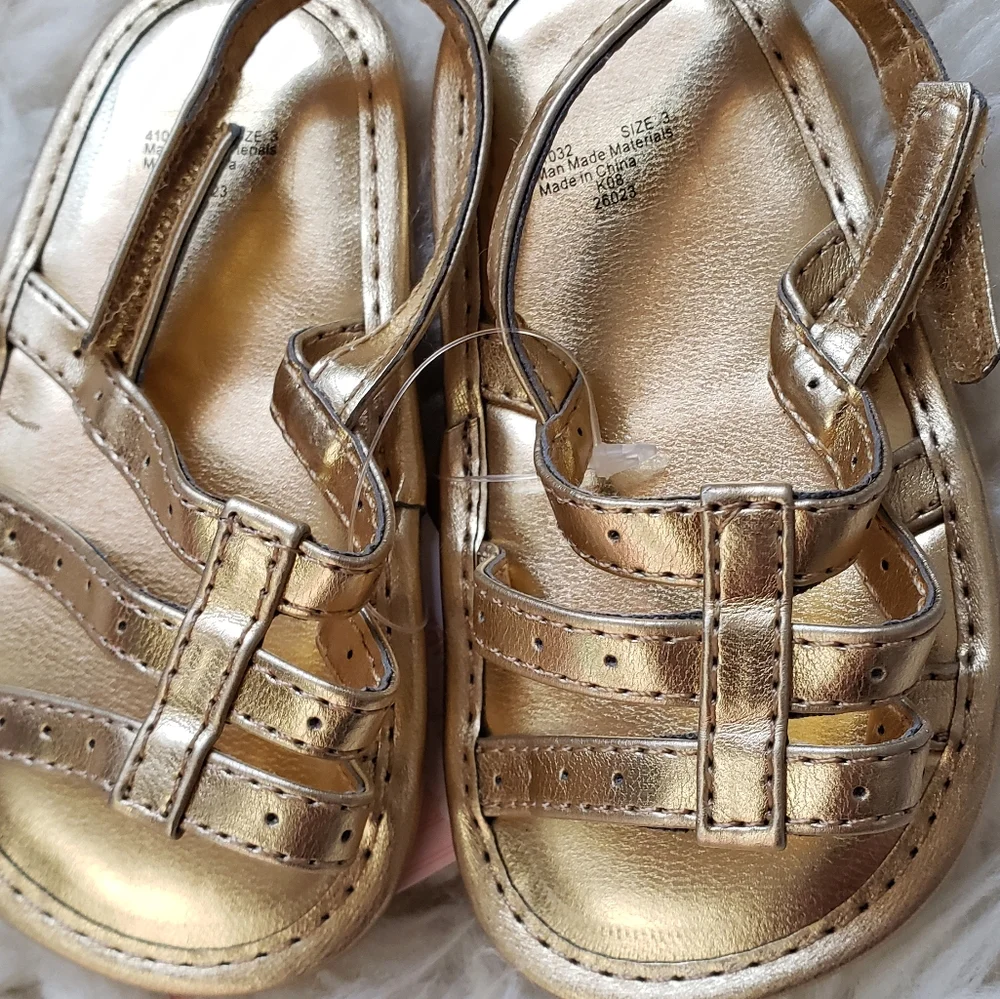NWT First Impressions Baby Girl Gold Sandals